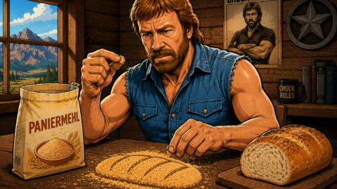Wenn Chuck Norris puzzlen will, kauft er sich eine Tüte Paniermehl... und baut die Krümel wieder zu Brot