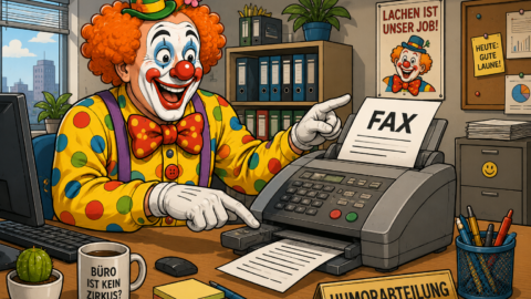 Was macht der Clown im Büro? Antwort: Faxen