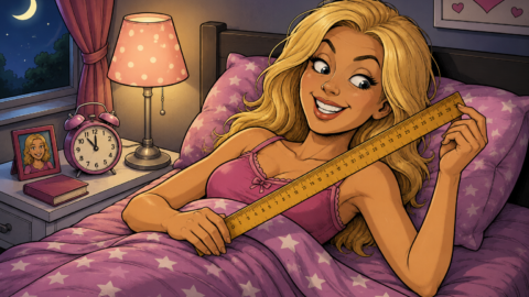 Warum nimmt die Blondine ein Lineal mit ins Bett? – Um zu messen, wie lange sie schläft.