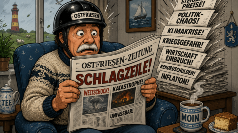 Warum tragen Ostfriesen beim Zeitunglesen einen Sturzhelm