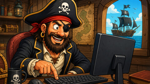 Was macht ein Pirat am Computer