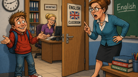 Kommt der Jan zu spät zum Englischunterricht