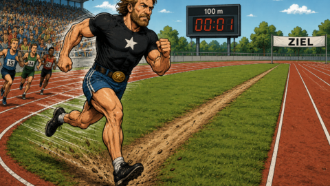 Chuck Norris läuft die 100 Meter