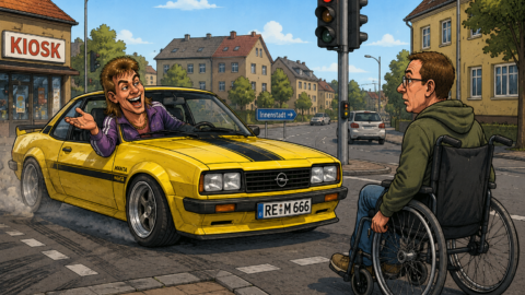 Trifft ein Mantafahrer an der Kreuzung