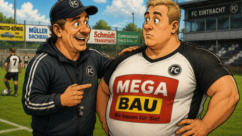 Fußballtrainer zum neuen Spieler