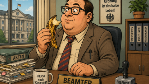 Ein Beamter wird gefragt