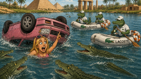 Eine Blondine fährt durch Ägypten