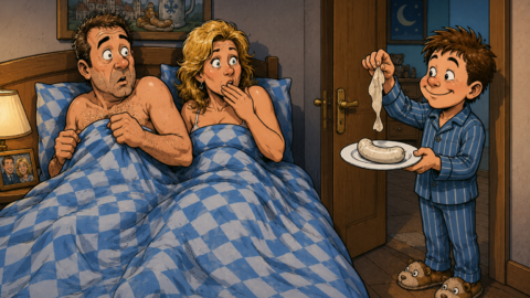 Papa, hast du gestern noch im Bett mit Mama Weißwurst gegessen