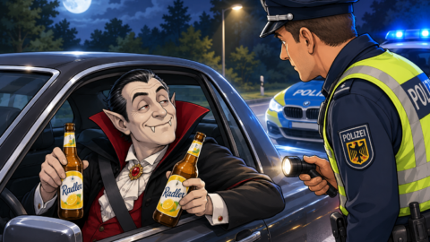 Ein Vampir in der Verkehrskontrolle