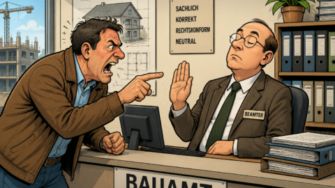 Auseinandersetzung auf dem Bauamt