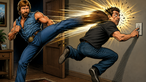 Chuck Norris Roundhouse-Kicks