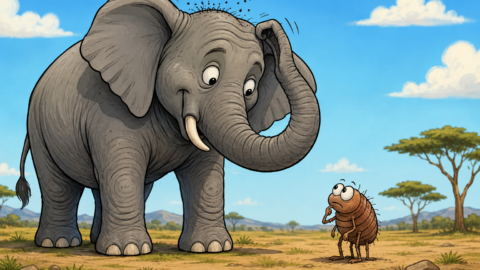 Was ist der Unterschied zwischen einem Elefanten und einem Floh? Ein Elefant kann Flöhe haben, aber ein Floh keine Elefanten.