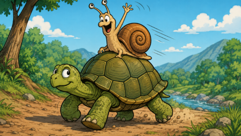 Eine Schnecke sitzt