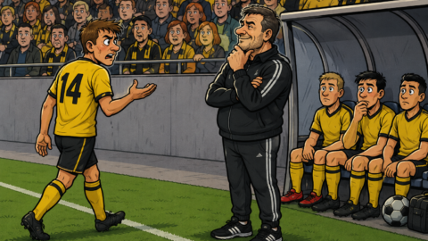 Der Trainer wechselt den schlechtesten Spieler aus