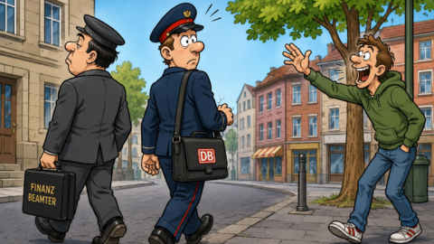 Ein Finanzbeamter und ein Bahnbeamter