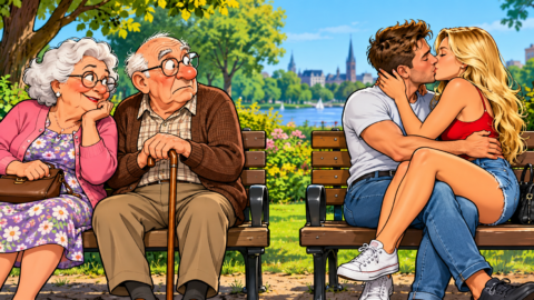 Sitzt ein 80-jähriges Pärchen