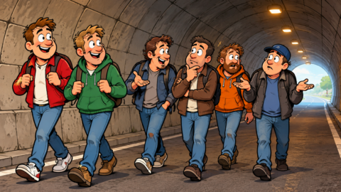 Gehen zwei durch einen Tunnel