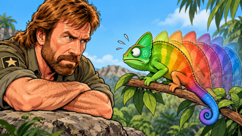 Chuck Norris kann ein Chamäleon