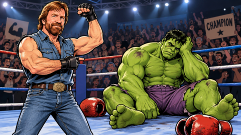 Chuck Norris hat gegen den Hulk