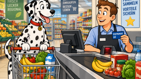 Geht ein Dalmatiner im Supermarkt