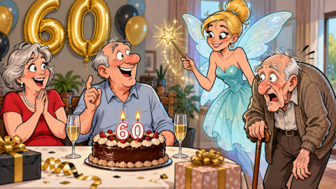 Frau und Mann haben beide ihren 60. Geburtstag