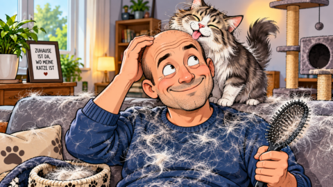 Eine Katze frisst einem vielleicht