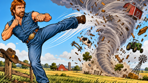Chuck Norris Roundhouse Kick