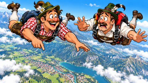 Zwei Österreicher springen zusammen