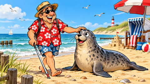Was braucht ein Blinder am Strand