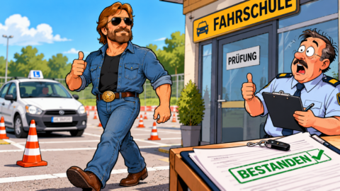 Chuck Norris hat seine Führerscheinprüfung