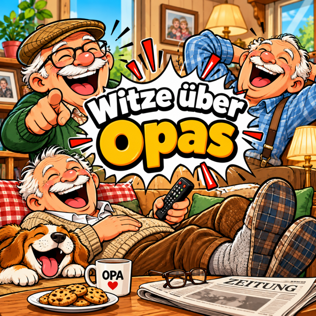 Die besten Witze über Opas und Omas! Entdecke lustige Opawitze, Omawitze und humorvolle Geschichten über Großeltern. Jetzt lachen!