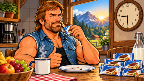 Chuck Norris isst sein Knoppers